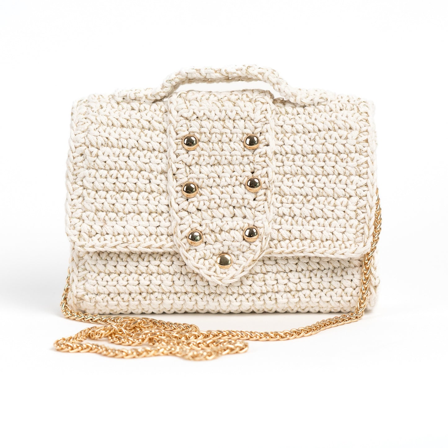 Sac Bandoulière Blanc Crochet Luxe